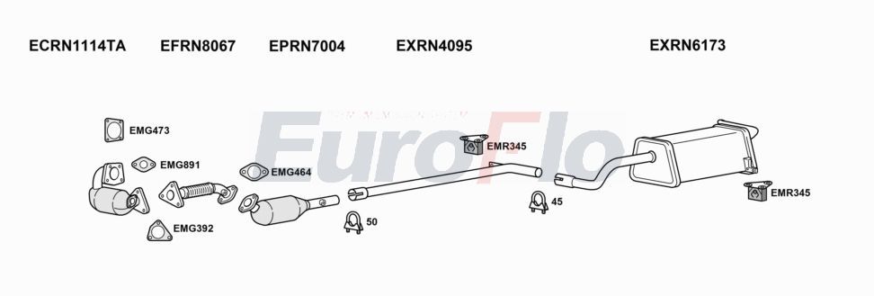 Układ wydechowy EUROFLO RNGRAM15D1008B