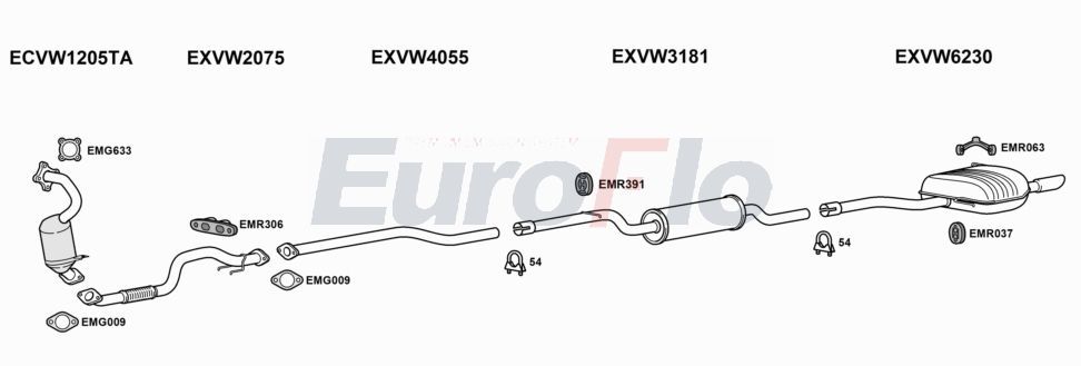 Układ wydechowy EUROFLO VWPAS143001C
