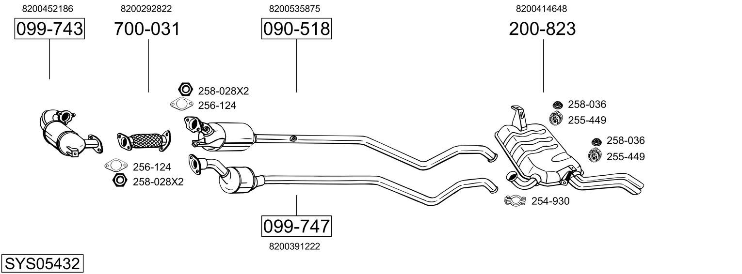 Układ wydechowy BOSAL SYS05432