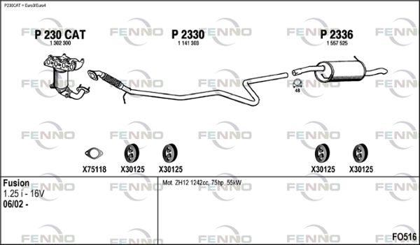 Układ wydechowy FENNO FO516