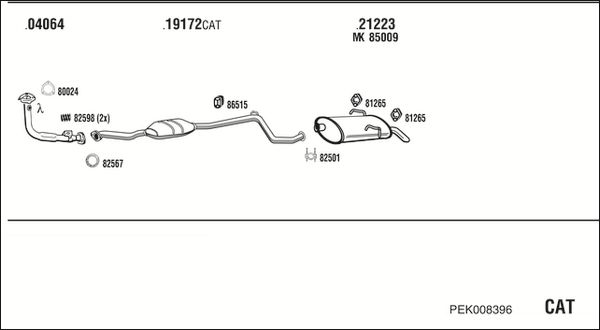 Układ wydechowy WALKER PEK008396