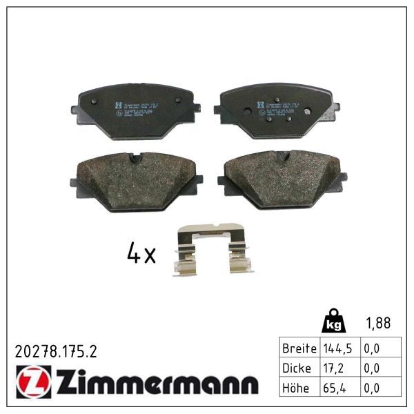 set placute frana,frana disc ZIMMERMANN 20278.175.2