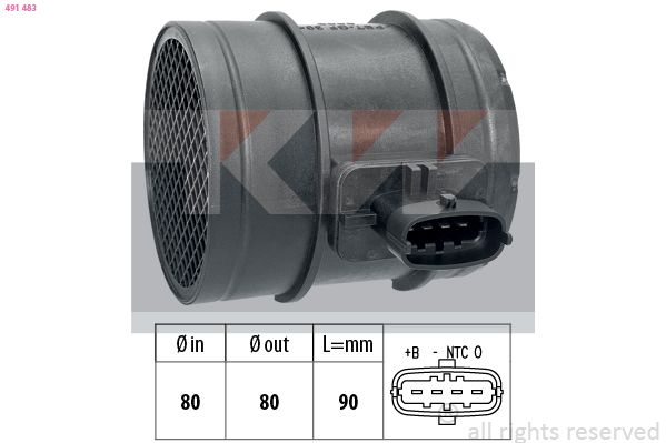 Przepływomierz masowy powietrza KW 491 483