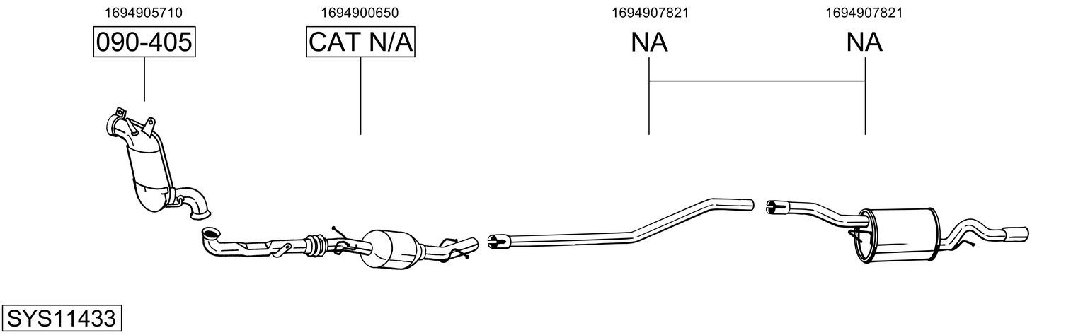 Układ wydechowy BOSAL SYS11433