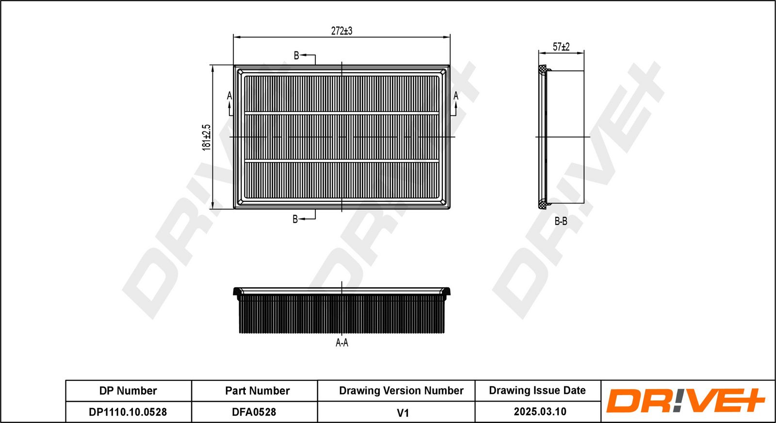 Filtru aer Dr!ve+ DP1110.10.0528
