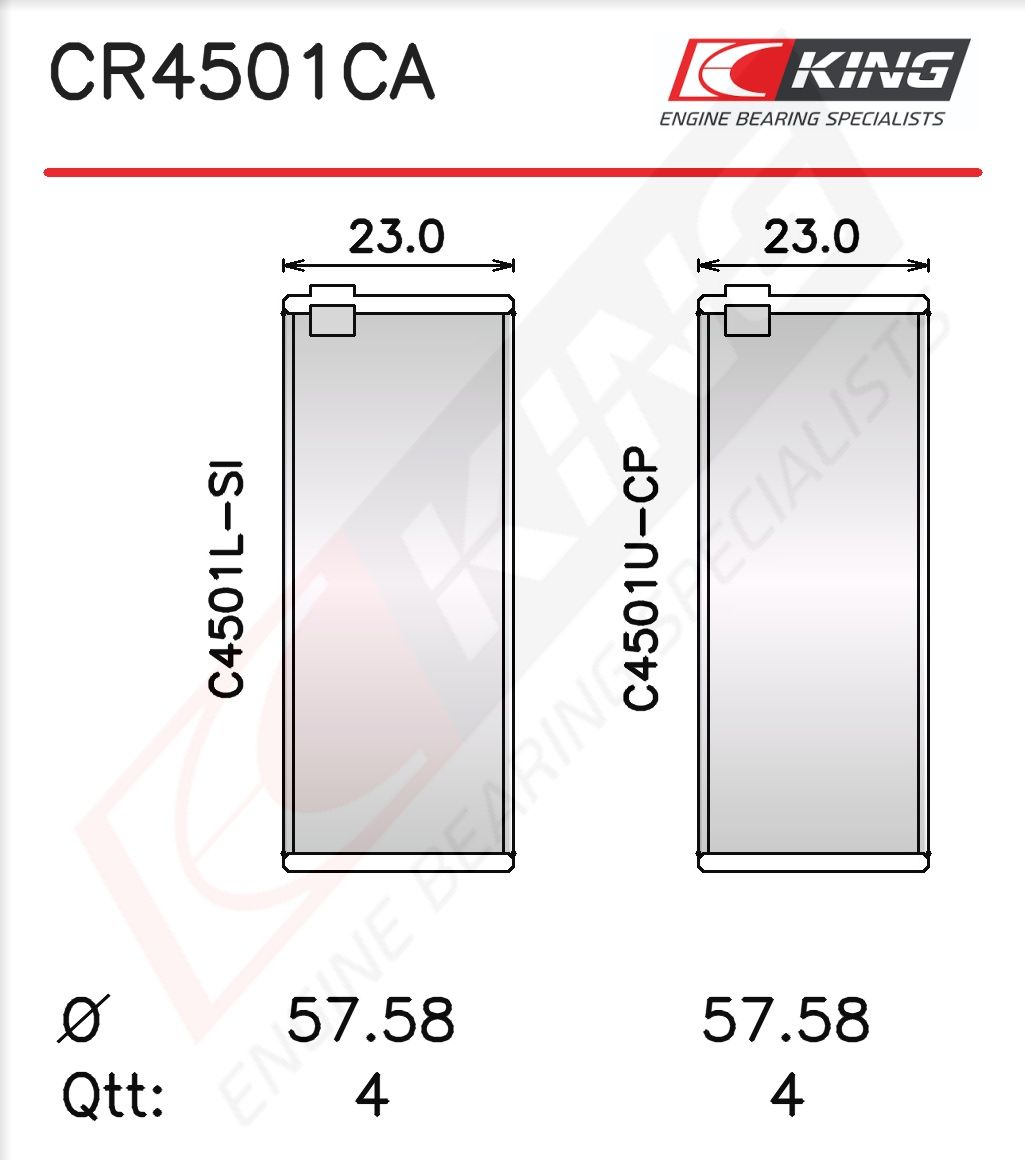 Cuzinet bielă KING CR4501CA