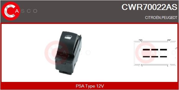 Spínač, zvedací zařízení oken CASCO CWR70022AS
