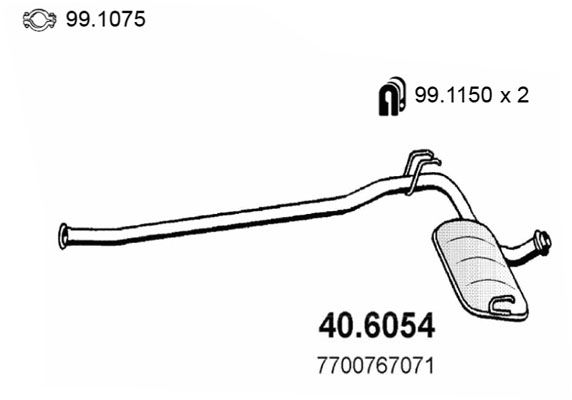 Tłumik środkowy ASSO 40.6054