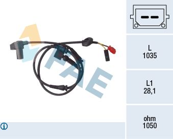 Czujnik, prędkość obrotowa koła FAE 78100