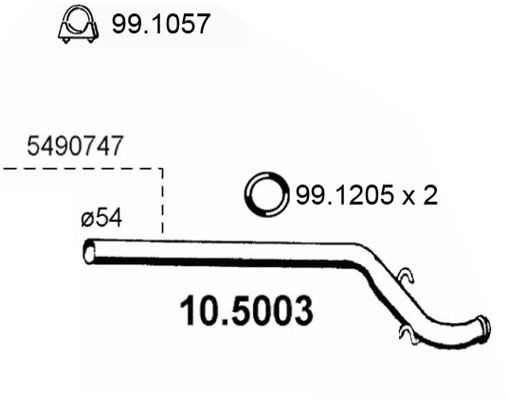 Rura wydechowa ASSO 10.5003