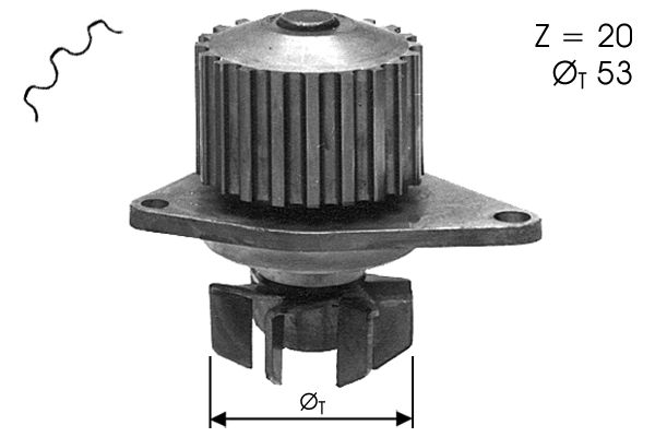 Pompe à eau, refroidissement du moteur