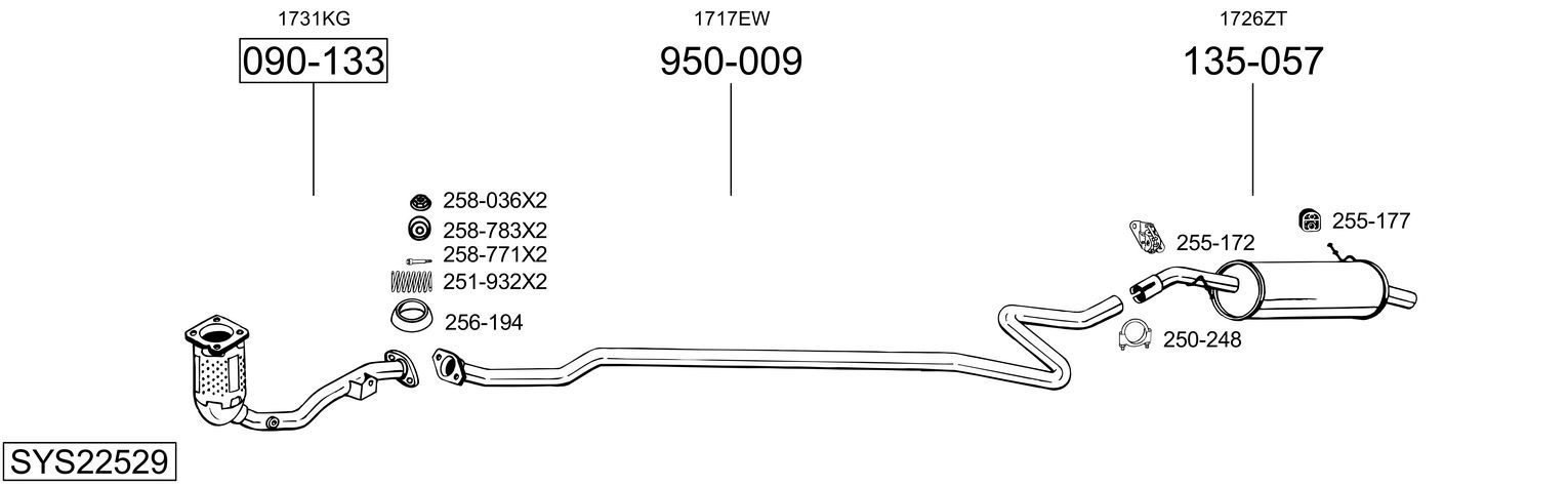 Układ wydechowy BOSAL SYS22529