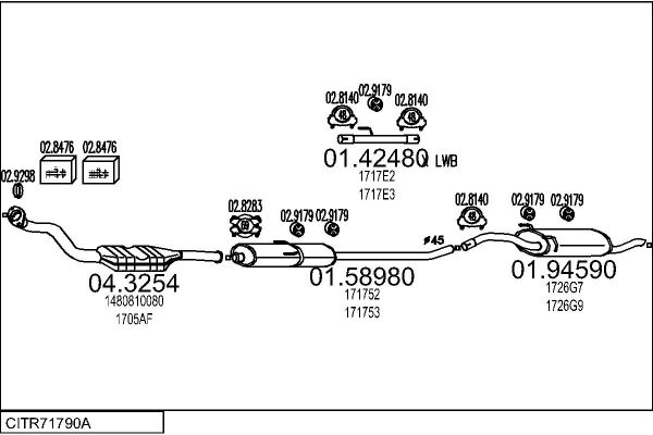 Układ wydechowy MTS CITR71790A013181
