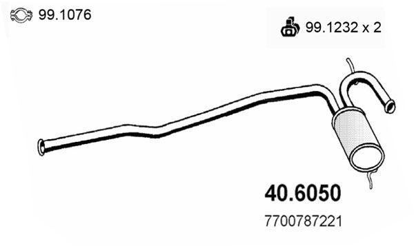 Tłumik środkowy ASSO 40.6050