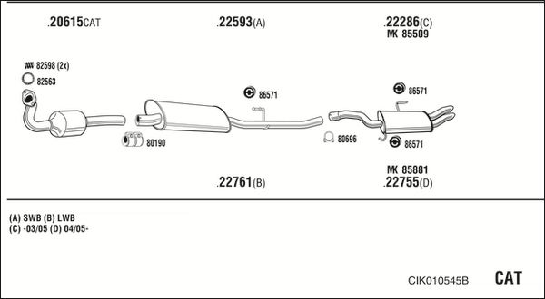 Układ wydechowy WALKER CIK010545B