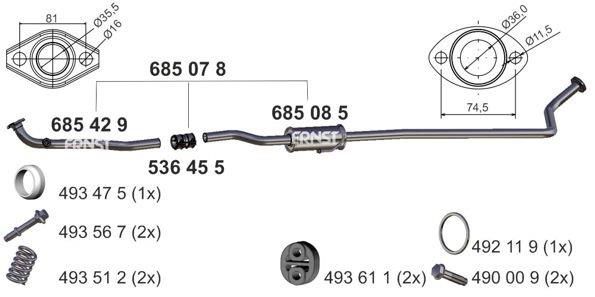 Tłumik środkowy ERNST 685078