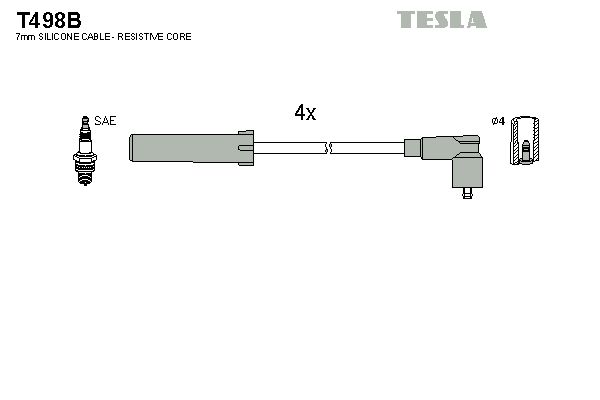 Sada kabelů pro zapalování TESLA T498B
