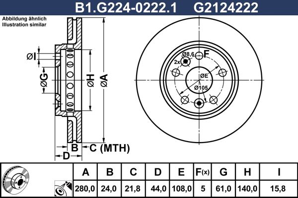 Tarcza hamulcowa GALFER B1.G224-0222.1