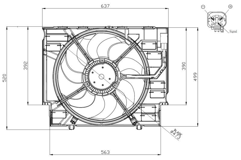 Ventilátor chladenia motora NRF 47960