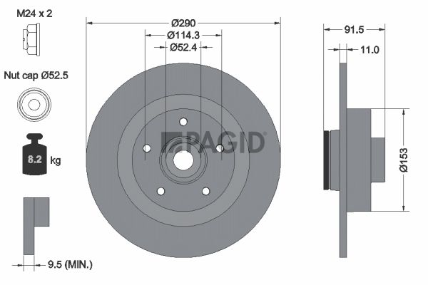 Tarcza hamulcowa PAGID 56165NC