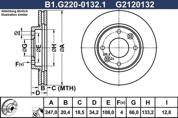 Tarcza hamulcowa GALFER B1.G220-0132.1