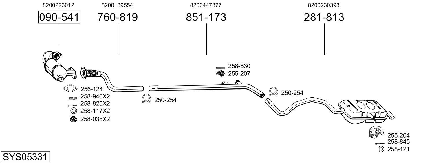 Układ wydechowy BOSAL SYS05331