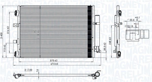 Condensator, climatizare MAGNETI MARELLI 350203106500