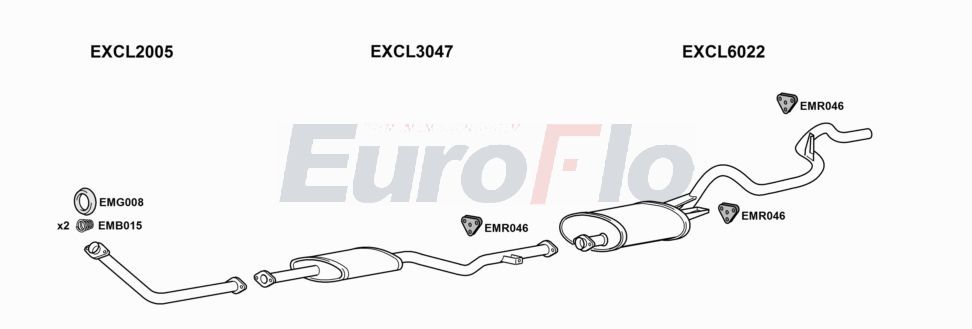 Układ wydechowy EUROFLO CLL2025D8008B