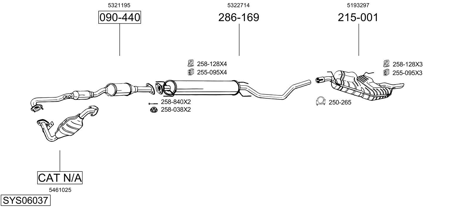 Układ wydechowy BOSAL SYS06037