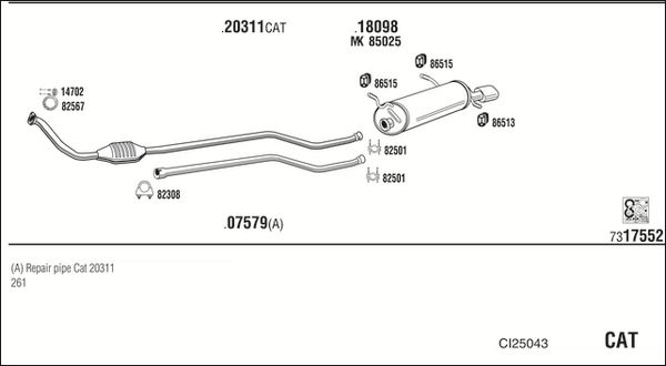 Układ wydechowy WALKER CI25043