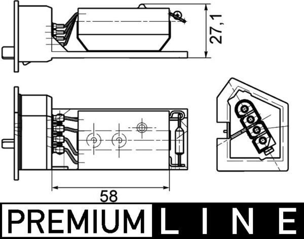 Odpor vnútorného ventilátora MAHLE 9ML 351 029-131