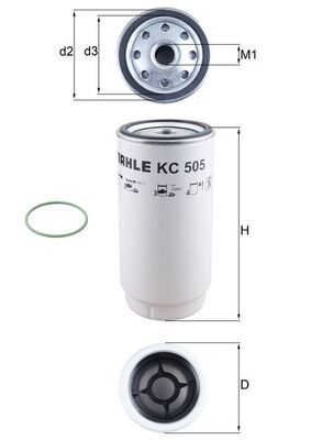 Palivový filtr MAHLE KC 505D