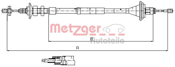 Cięgło, sterowanie sprzęgłem METZGER AUTOTEILE 11.2911