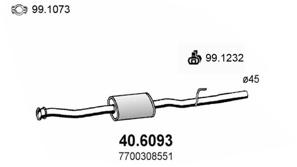 Tłumik środkowy ASSO 40.6093