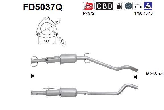 Filtr sadzy / filtr cząstek stałych, układ wydechowy AS 850255