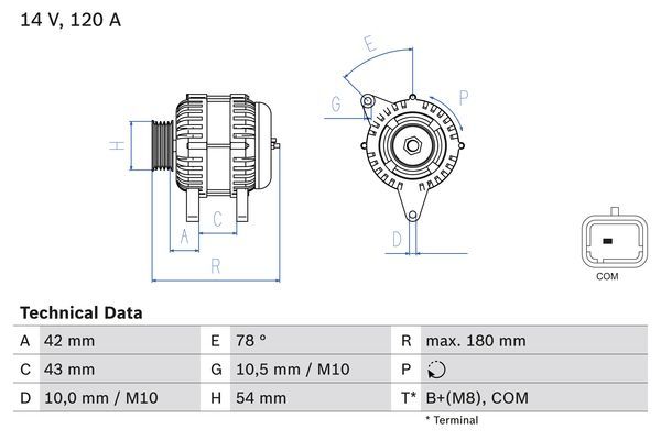Alternator BOSCH 0 986 083 800