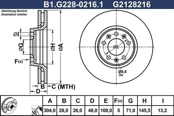 Tarcza hamulcowa GALFER B1.G228-0216.1