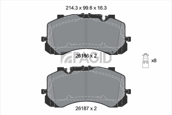 Zestaw klocków hamulcowych, hamulce tarczowe PAGID T2670N