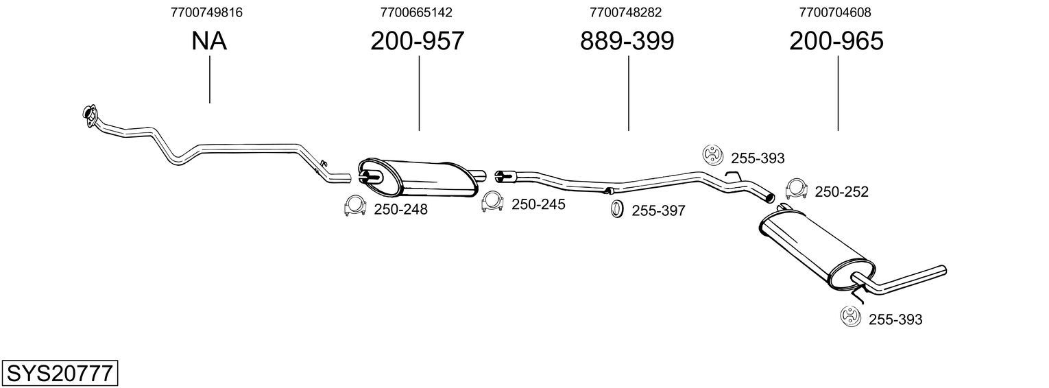 Układ wydechowy BOSAL SYS20777