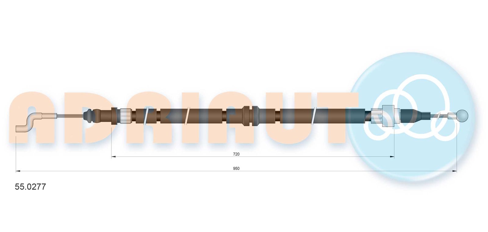 Cablu, frana de parcare ADRIAUTO 55.0277