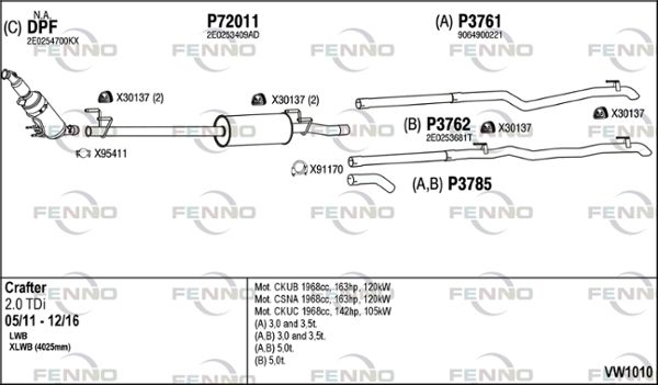 Układ wydechowy FENNO VW1010