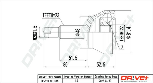 Zestaw przegubu, wał napędowy DR!VE+ DP2110.10.1215