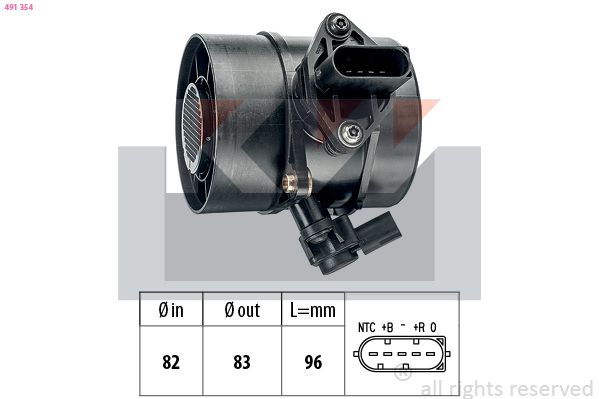 Przepływomierz masowy powietrza KW 491 354