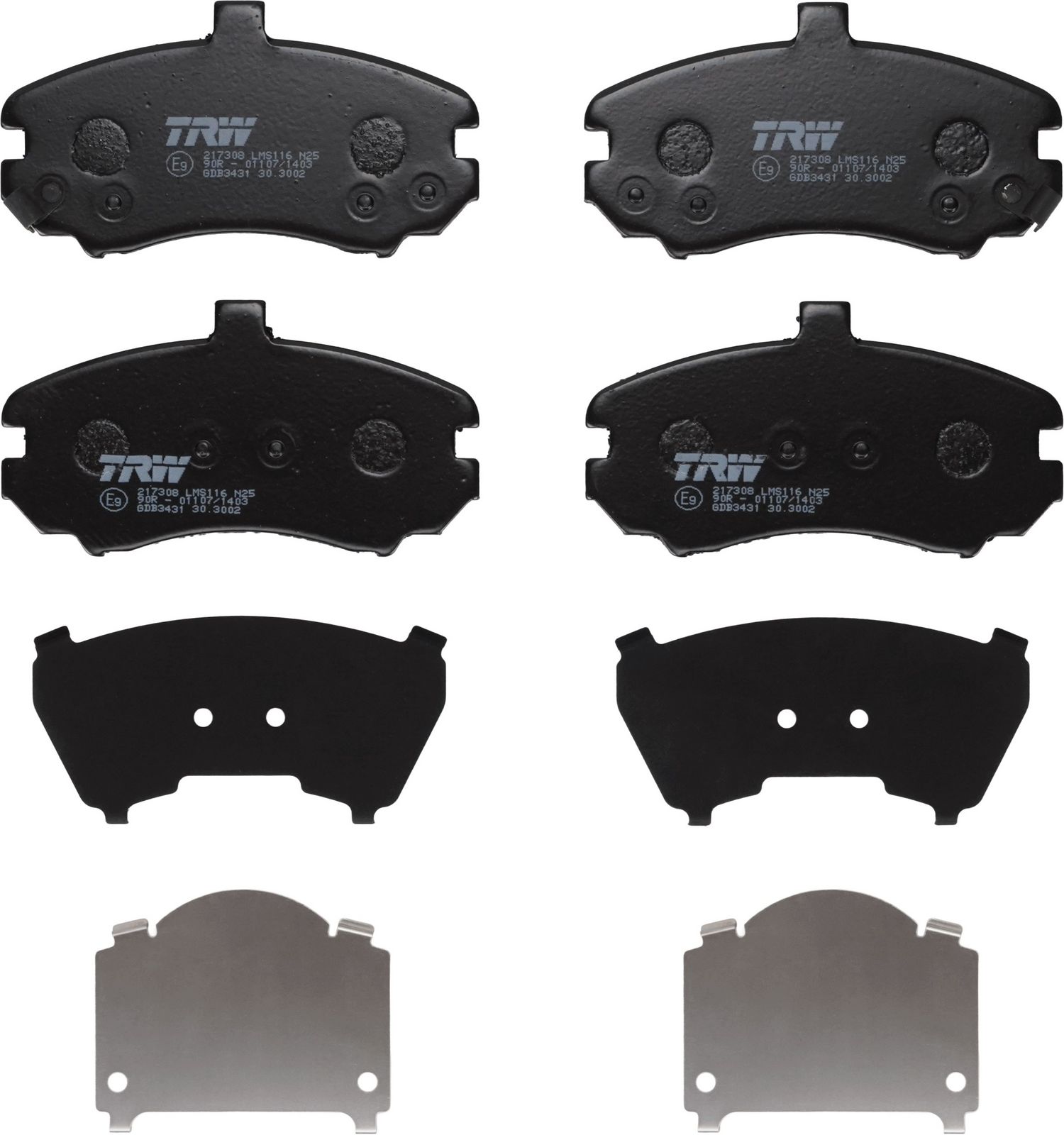 set placute frana,frana disc TRW GDB3431