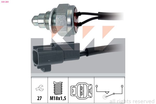 Przełącznik, światło cofania KW 560 260
