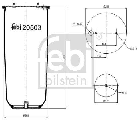 Burduf, suspensie pneumatica FEBI BILSTEIN 20503
