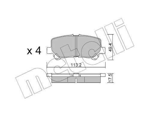set placute frana,frana disc METELLI 22-1292-0