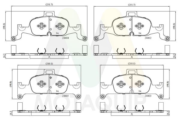 set placute frana,frana disc MOTAQUIP LVXL1847
