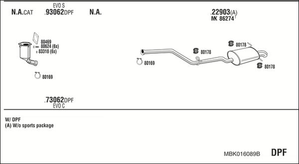 Układ wydechowy WALKER MBK016089B