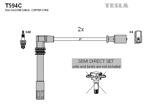 Sada kabelů pro zapalování TESLA T594C